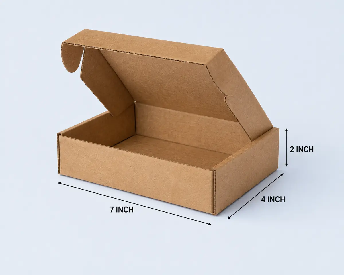 7 × 4 × 2 Inch 3 Ply Corrugated Box