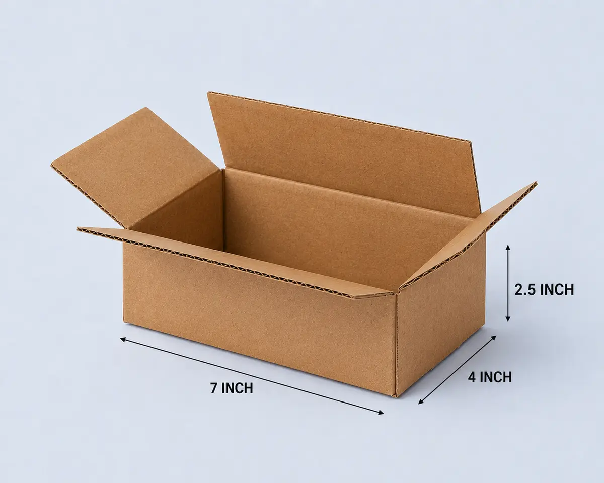 Alternate view of 7 × 4 × 2.5 Inch 3 Ply Corrugated Box