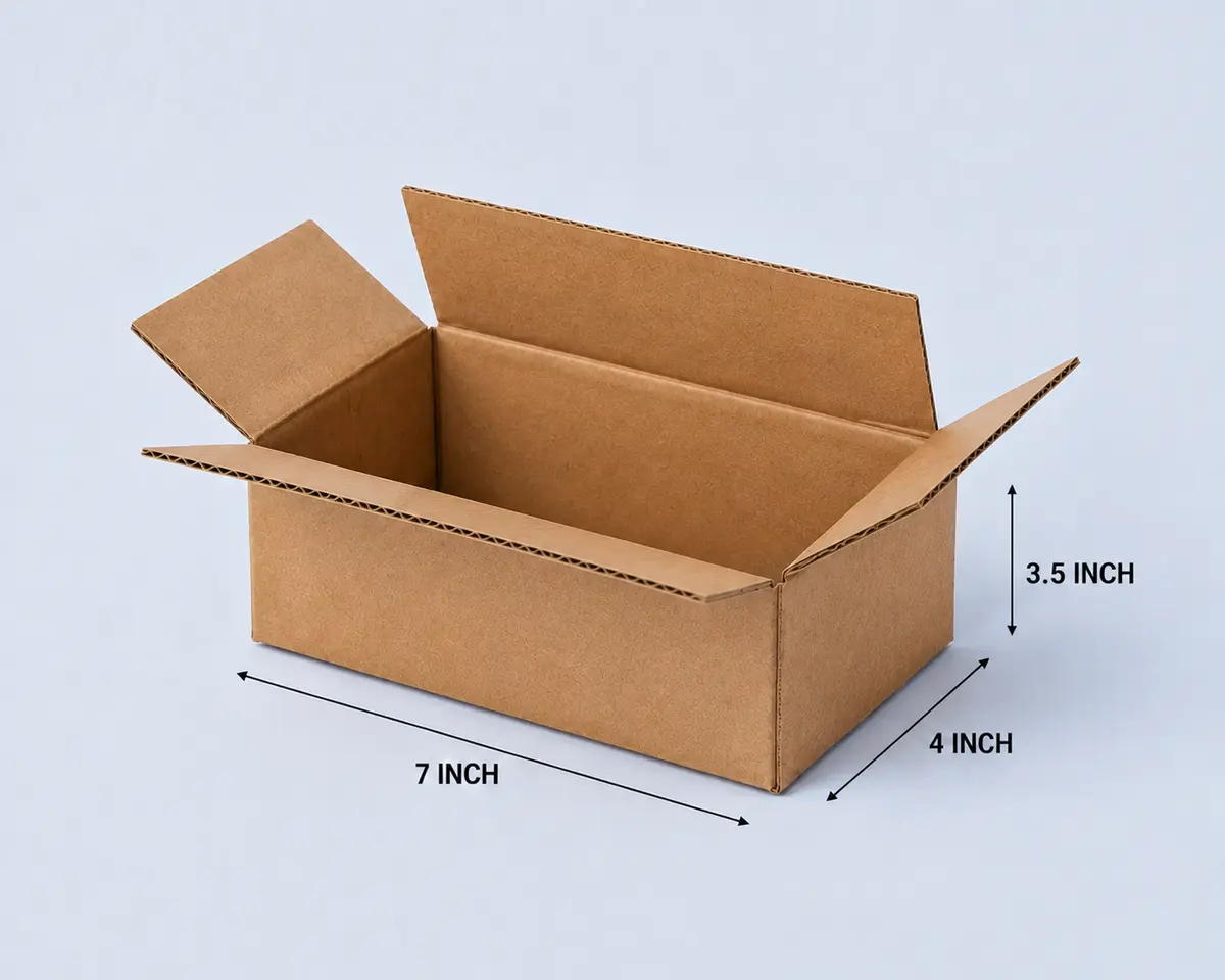 Alternate view of 7 × 4 × 3.5 Inch 3 Ply Corrugated Box