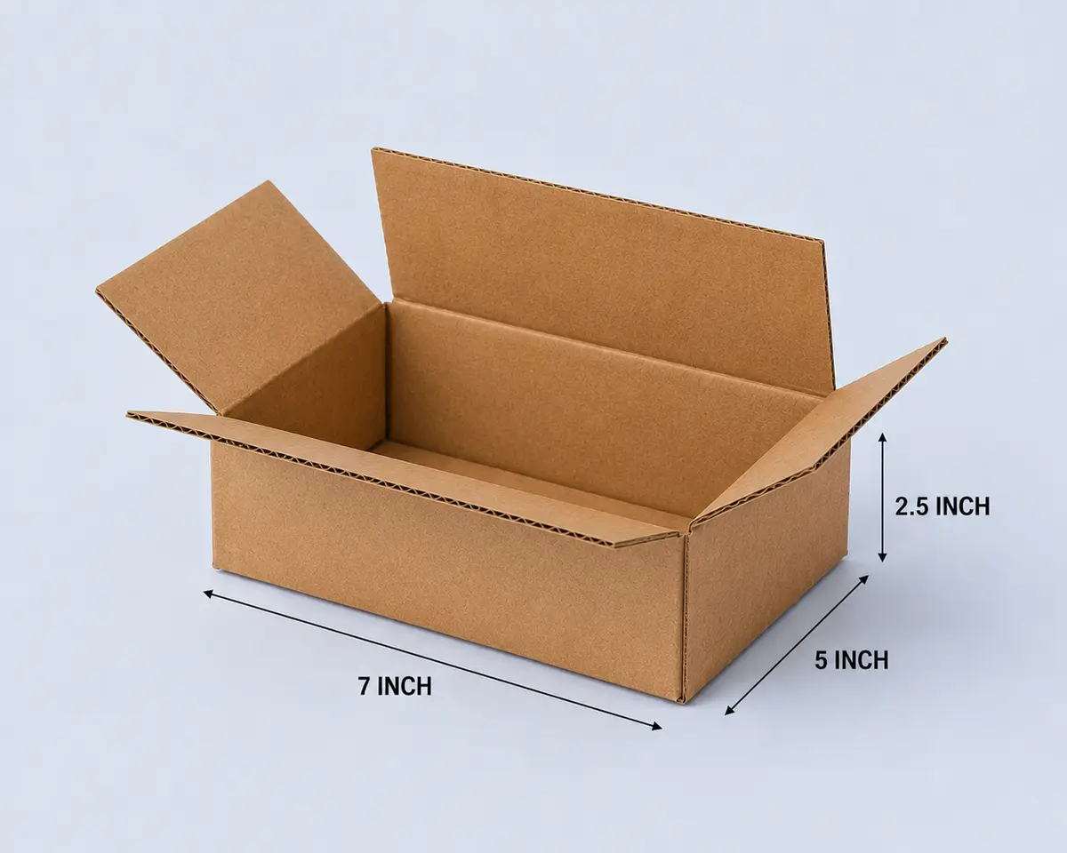 Alternate view of 7 × 5 × 2.5 Inch 3 Ply Corrugated Box