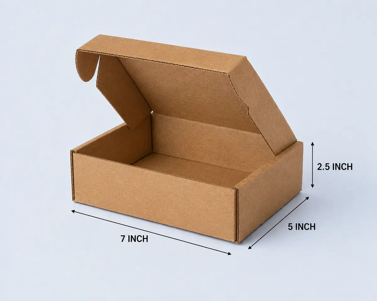 7 × 5 × 2.5 Inch 3 Ply Corrugated Box