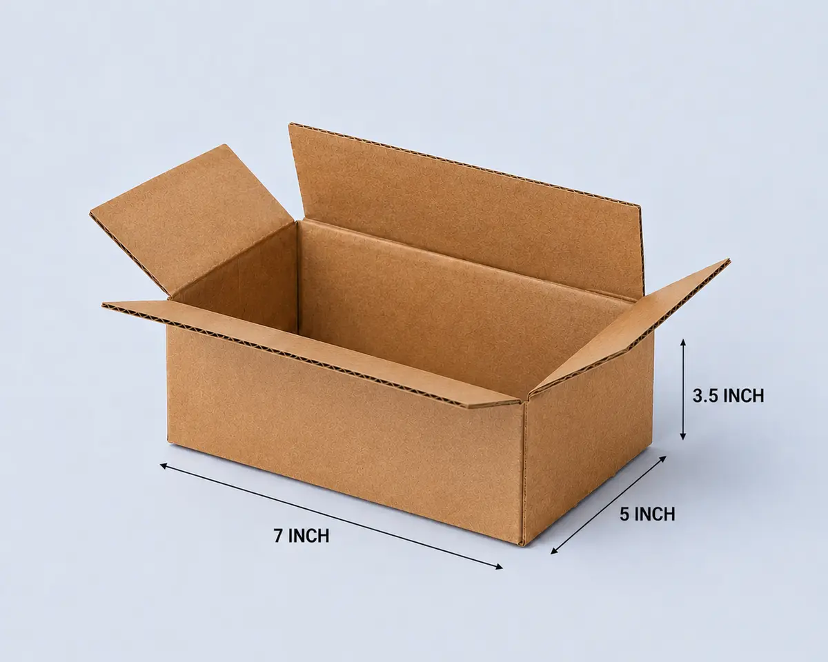 Alternate view of 7 × 5 × 3.5 Inch 3 Ply Corrugated Box